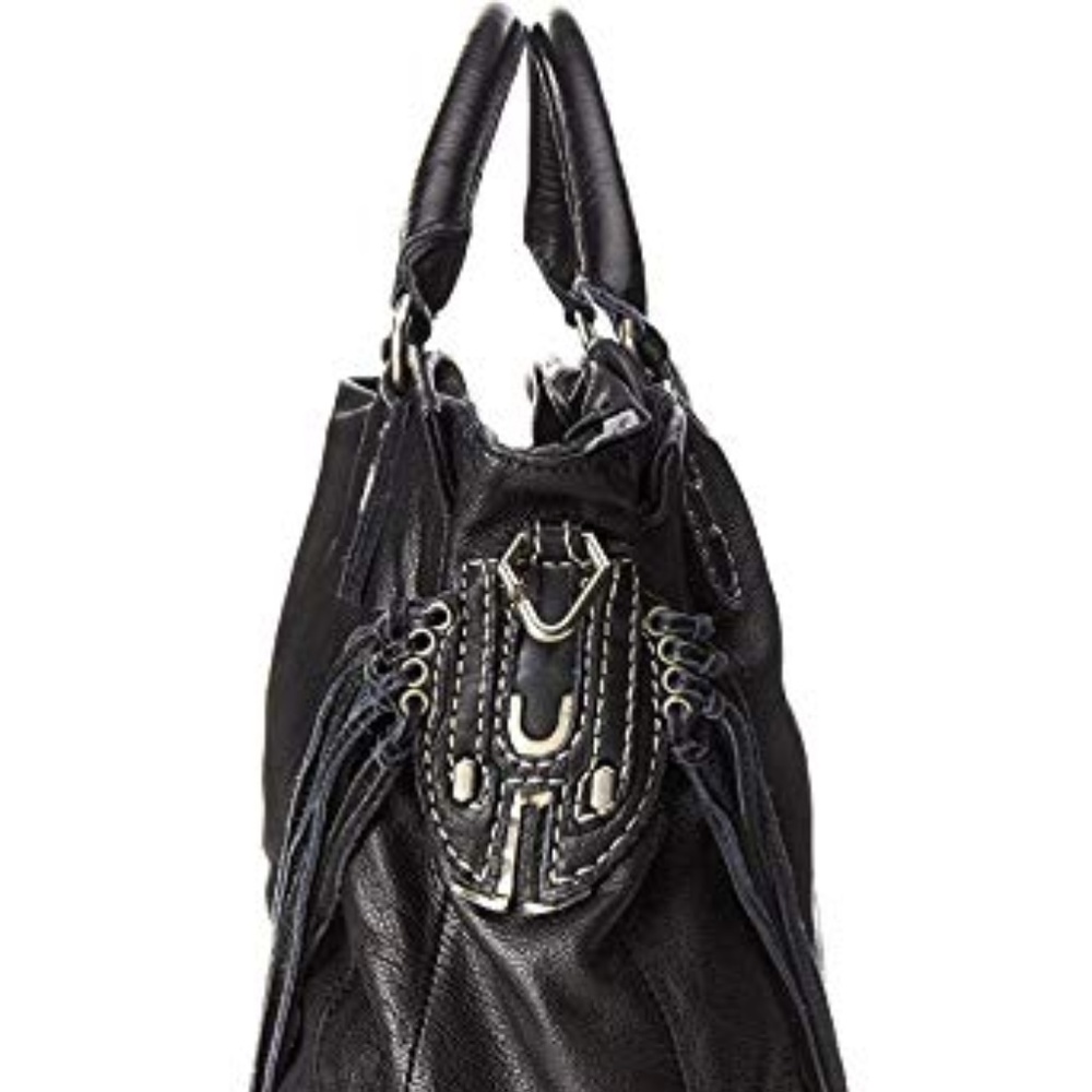 Liebeskind Berlin Kobe Blck Leather Fringe Satchel - Picture 5 of 8